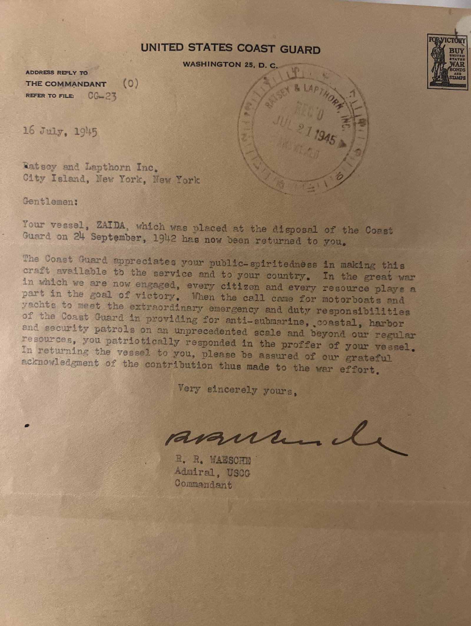Return to Ratsey Letter